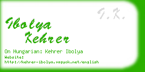 ibolya kehrer business card